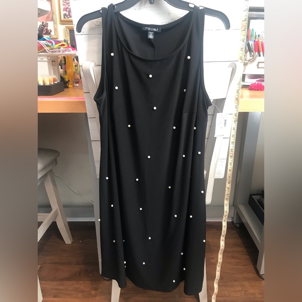 Black Dress with Pearls